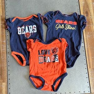 Gerber Baby Girls' Chicago Bears Bodysuit Onesie Set - Navy & Orange